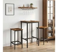Bar Stool Old Wood Footrests 40 x 32 x 74 cm Brown Engineered Wood Set of 2