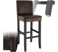 Bar Stool - padded backrest, synthetic leather, with footrests