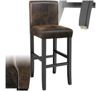 Bar Stool - padded backrest, synthetic leather, with footrests