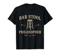 Bar Stool Philosopher Dive Bar Design Funny Drinking Humor T-Shirt