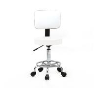 Bar Stool PU Leather Swivel Beauty Workshop Salon Barber Chair W/ Back