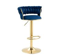 Bar Stool Set of 1, 2, 3, 4, Or 6, Robust and Durable Bar Stool, Height-Adjustable, 360° Rotatable, Padded Velvet Seat, Non-slip Metal Base, For Kitchen, Home, Or Bar,Blue,Set of 1