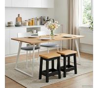 Bar Stool Solid Pine Black 40x29x45.5cm Live Edge Industrial Indoor 2pc Seat43cm