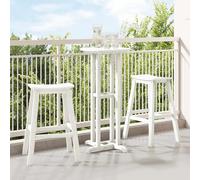 Bar Stool White HDPE 52x43x73.5cm Outdoor Garden Seat 110kg Capacity Set (2pcs)
