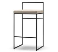 Bar Stool with Backrest 80 cm Black/Beige Velvet
