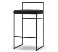 Bar Stool with Backrest 80 cm Black/Black Velvet