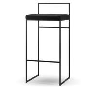 Bar Stool With Backrest 90 cm Black/Black Velvet