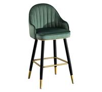 Bar Stool with Backrest, Velvet Upholstered Seat, Kitchen Breakfast Dining Chair for Pub and Café, Max Load 150 kg