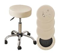Bar StoolCovers Round Waterproof Pu Pub Chair Covers Set of 2 4 6 ,for Home Restaurant Office Hotel,Beige 4 pack