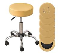 Bar StoolCovers Round Waterproof Pu Pub Chair Covers Set of 2 4 6 ,for Home Restaurant Office Hotel,Yellow 6 pack