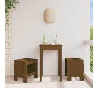 Bar Stools 2 Pcs Black Solid Wood Pine