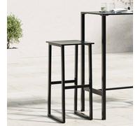Bar Stools 2pc Black Powder-Coated Steel 38x38x80 cm Bistro Seats w/Back Outdoor