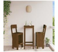 Bar stools 2pc solid pine wood honey brown 40 x 48.5 x 115.5 cm high backrest