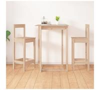 Bar stools 2pcs Natural Solid Pine Wood Backless 40x41.5x112cm CounterTop