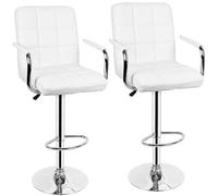 Bar Stools 2PCS/Set Nordic Bar Stool Bar Stool High Table Chair Cashier Bar Stool Lifting Rotating Office Chair Kitchen Bar Stools Barstools for Bar(White)