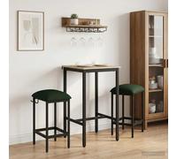 Bar Stools Adjustable Feet 40 x 32 x 64 cm Dark Green Engineered Wood Set of 2