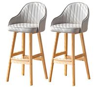 Bar Stools Barstools, Kitchen Island Counter Bar Stools, Wood Frame, 330lbs Capacity, Easy Assembly, Upholstered Tall Bar Stool (Light Gray-2ps,64cm/25in)