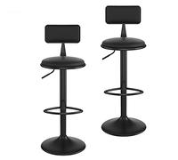 Bar Stools Counter Bar Chairs Set of 2, Bar European style bar stools Set of 2, Adjustable Counter European style bar stools Chairs for Bars, Kitchen Island, Coffee Shops, Markets, Grey/Black, 2pcs (