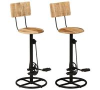 Bar Stools Counter Chair Pub Swiveling Chair Real Goat Leather 2 pcs vidaXL