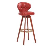 Bar Stools Counter Height Barstools PU Leather Seat, 360° Swivel Bar Chairs, Kitchen Stools for Breakfast Counter Kitchen Island Pub Red,Sitting height: 64cm