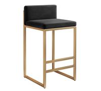 Bar Stools - Counter Height Barstools Velvet Kitchen Counter Barstools, Black/Grey/White Dining Chairs with Back for Dining Room Pub Bar, Seat Height: 45/55/65/75cm