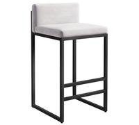 Bar Stools - Counter Height Barstools Velvet Kitchen Counter Barstools, Black/Grey/White Dining Chairs with Back for Dining Room Pub Bar, Seat Height: 45/55/65/75cm