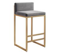 Bar Stools - Counter Height Barstools Velvet Kitchen Counter Barstools, Black/Grey/White Dining Chairs with Back for Dining Room Pub Bar, Seat Height: 45/55/65/75cm