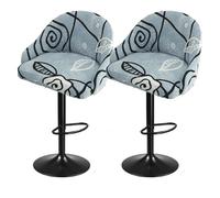 Bar Stools Cover,Short Back Chair Cover, Swivel Chair Slipcovers with Back, Stretch Bar Stool Chair Slipcovers with Round Backs Arms Curved Accent,Counter Bar Stool Cover for Armchair,Kitchen Island(