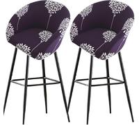 Bar Stools Cover,Short Back Chair Cover, Swivel Chair Slipcovers with Back, Stretch Bar Stool Chair Slipcovers with Round Backs Arms Curved Accent,Counter Bar Stool Cover for Armchair,Kitchen(H17,2PCS
