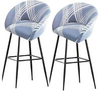 Bar Stools Cover,Short Back Chair Cover, Swivel Chair Slipcovers with Back, Stretch Bar Stool Chair Slipcovers with Round Backs Arms Curved Accent,Counter Bar Stool Cover for Armchair,Kitchen(H14,2PCS