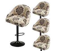 Bar Stools Cover,Short Back Chair Cover, Swivel Chair Slipcovers With Back, Stretch Bar Stool Chair Slipcovers With Round Backs Arms Curved Accent ,Counter Bar Stool Cover For Armchair,Kitchen Island(