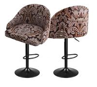 Bar Stools Cover,Short Back Chair Cover, Swivel Chair Slipcovers With Back, Stretch Bar Stool Chair Slipcovers With Round Backs Arms Curved Accent ,Counter Bar Stool Cover For Armchair,Kitchen Island(