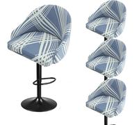 Bar Stools Cover,Short Back Chair Cover, Swivel Chair Slipcovers With Back, Stretch Bar Stool Chair Slipcovers With Round Backs Arms Curved Accent ,Counter Bar Stool Cover For Armchair,Kitchen Island(