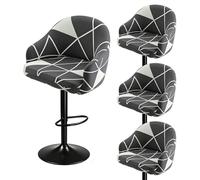 Bar Stools Cover,Short Back Chair Cover, Swivel Chair Slipcovers With Back, Stretch Bar Stool Chair Slipcovers With Round Backs Arms Curved Accent ,Counter Bar Stool Cover For Armchair,Kitchen Island(