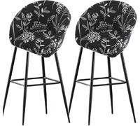 Bar Stools Cover,Short Back Chair Cover, Swivel Chair Slipcovers with Back, Stretch Bar Stool Chair Slipcovers with Round Backs Arms Curved Accent,Counter Bar Stool Cover for Armchair,Kitchen(H9,2PCS)