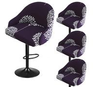 Bar Stools Cover,Short Back Chair Cover, Swivel Chair Slipcovers with Back, Stretch Bar Stool Chair Slipcovers with Round Backs Arms Curved Accent,Counter Bar Stool Cover for Armchair,Kitchen Island(