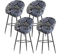 Bar Stools Cover,Short Back Chair Cover, Swivel Chair Slipcovers with Back, Stretch Bar Stool Chair Slipcovers with Round Backs Arms Curved Accent,Counter Bar Stool Cover for Armchair,Kitchen(H11,4PCS
