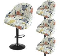 Bar Stools Cover,Short Back Chair Cover, Swivel Chair Slipcovers with Back, Stretch Bar Stool Chair Slipcovers with Round Backs Arms Curved Accent,Counter Bar Stool Cover for Armchair,Kitchen Island(