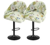 Bar Stools Cover,Short Back Chair Cover, Swivel Chair Slipcovers with Back, Stretch Bar Stool Chair Slipcovers with Round Backs Arms Curved Accent,Counter Bar Stool Cover for Armchair,Kitchen Island(