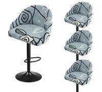 Bar Stools Cover,Short Back Chair Cover, Swivel Chair Slipcovers With Back, Stretch Bar Stool Chair Slipcovers With Round Backs Arms Curved Accent ,Counter Bar Stool Cover For Armchair,Kitchen Island(