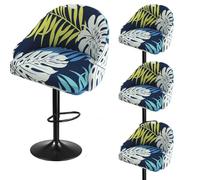 Bar Stools Cover,Short Back Chair Cover, Swivel Chair Slipcovers with Back, Stretch Bar Stool Chair Slipcovers with Round Backs Arms Curved Accent,Counter Bar Stool Cover for Armchair,Kitchen Island(