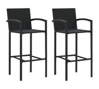 Bar Stools Dining Stool Chairs Kitchen Stool with Backrest Poly Rattan vidaXL