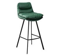 Bar Stools, Faux Leather Counter Height Barstools Dining Bar Chairs with Footrest for Kitchen Island, Cafe, Pub, Counter (Green)