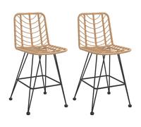 Bar Stools Garden Bar Chair Bistro Chair PE Rattan and Steel 2 pcs vidaXL