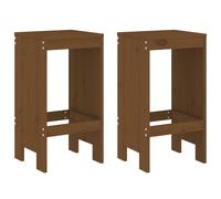 Bar Stools Garden Stool Wooden Chair 2 pcs Honey Brown Solid Wood Pine vidaXL