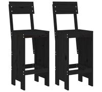 (black pine, 40 x 48.5 x 115.5 cm) vidaXL Bar Stools Garden Stool Wooden Outdoor Chair 2 pcs Solid Wood Pine