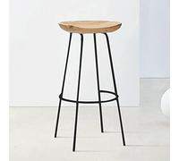 Bar Stools,High Solid Wood Bar Stool with Metal Frame - Vintage Breakfast Chair for Kitchen, Pub, Bistro - 21.6in Counter Height Barstool (Color: Black)