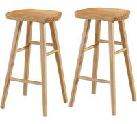 Bar Stools, Industrial Counter Height Stools with Wood Seat and Footrest 26/30in Tall Barstools for Kitchen Counter,Home Bar,Dining Room (B 2ps)