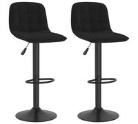 Bar Stools Kitchen Chair Counter Stool Pub 2 pcs Black Velvet vidaXL