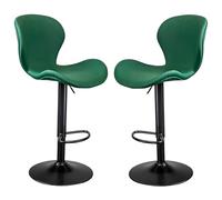 Bar Stools Set, Leatherette Exterior, Adjustable Swivel Gas Lift, Black Footrest and Base for Breakfast Bar, Counter, Kitchen, Living Room, Dining Room, Pub, Cafe, Bistro